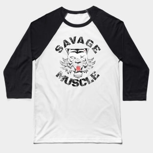 SAVAGE MUSCLE TIGER BODYBUILDING Baseball T-Shirt